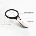 Qiunery Magnifying Glass With Light, 3X Lighted Magnifying Glass, 3 Led White Lights Handheld Magnifying Glass, Illuminated Magnifier For Reading, Seniors, Jewelry.
