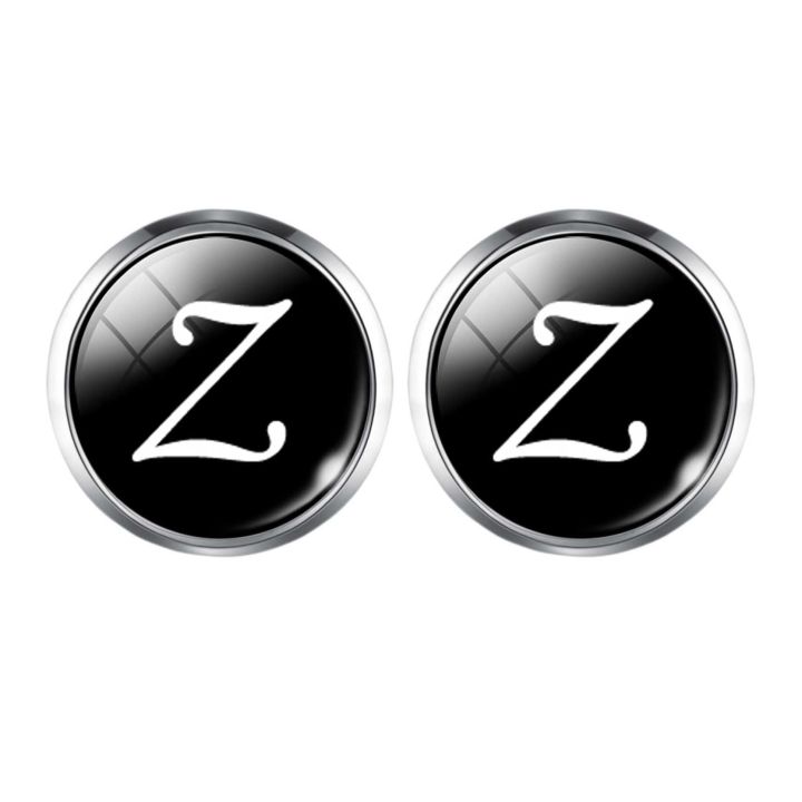 【DATA FROG Global MALL】（NEW）N-Z Initial Silver Color Men Cufflinks High Quality Cuff Buttons Wedding Male Business Shirts