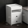 Modern square Bedside Table with Motion sensor light Coffee End Bed Side, Bedside Table Nightstand with Led Light for Bed Rooms Bedroom 24/16.