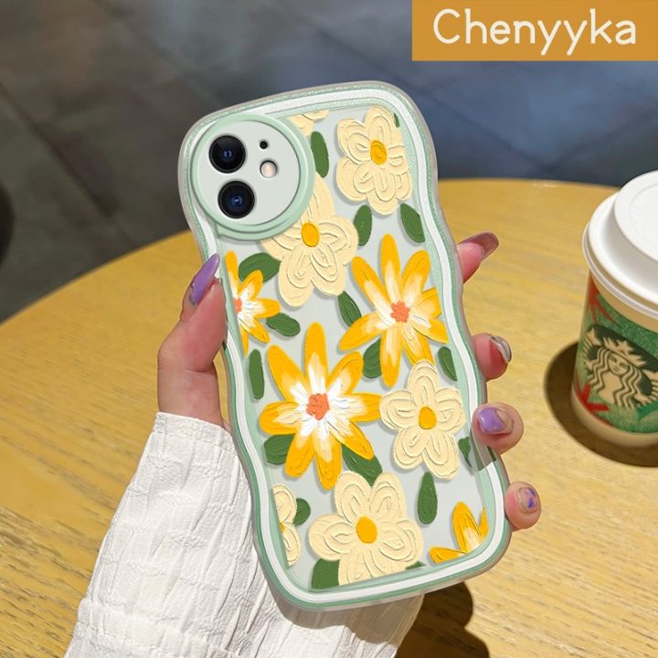 Chenyyka%20For%20Realme%209i%20Case%20Fashion%20Literary%20Flower%20Pattern%20Colorful%20Lovely%20Wave%20Border%20Soft%20Clear%20Shockproof%20Phone%20Cases%20Creative%20Camera%20Transparent%20Casing%20Simple%20Gentle%20Protective%20Cover%20-%20Image%204