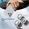 For Apple iPhone 17 Pro Max Apple iPhone 17 Pro  Camera Lens Protector Bling, Individual Diamond Metal Ring with 9H Hardness, Scratch-Proof Camera Screen Protector Case Friendly - Silver. 