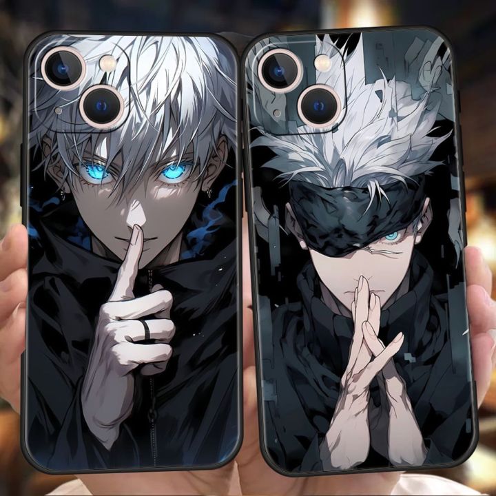Satoru Gojo Anime Jujutsu Kaisen Luxury Phone Case For iPhone 11 12 13 14 15 Pro Max Mini X XR XS 7 8 Plus SE Cover