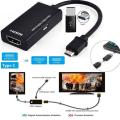 RD Type C & Micro USB Male to HDMI Female Adapter Cable for Cellphone Tablet TV. 