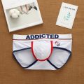 【Get the Perfect Fit】 men's Korean letter pure cotton low waist underwear elastic fashion trend briefs.