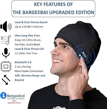 Soft Warm Beanie Hat Bluetooth Music Smart Cap Headset Speaker with Mic