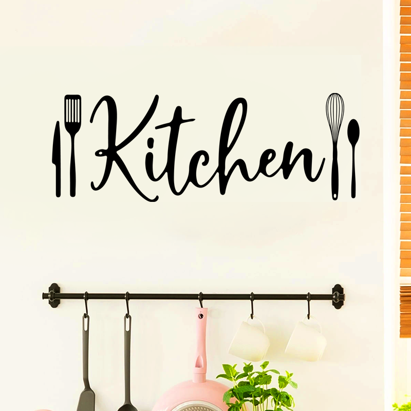 Kitchen Wall Sticker Stylish Wall Decal With Utensil Design Perfect for Home Restaurant & Cafe Kitchen Decor
