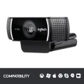 Logitech C922 Pro Stream Webcam, HD 1080p/30fps or HD 720p/60fps Hyperfast Streaming, Stereo Audio, HD light correction, Autofocus, For YouTube, Twitch, XSplit, PC/Mac/Laptop/Macbook/Tablet - Black.