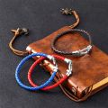 Couple Wrist Strap Punk Rock Bracelet Men Women Horseshoe Buckle Gold Silver Plated Leather Braided Bangle Birthday Gift Jewelry. 