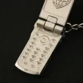 Y2K Phone Model Keychains Mini Cell Phone Figure Toys Key Ring Metal Flip Phone Model Keychains Car Key Chain Gifts Toys For Kid. 