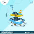 Baby Rabbit Model Light & Music Walker, Toddler New Born Baby Walking Assistant with push handle bar With Foot Rest.