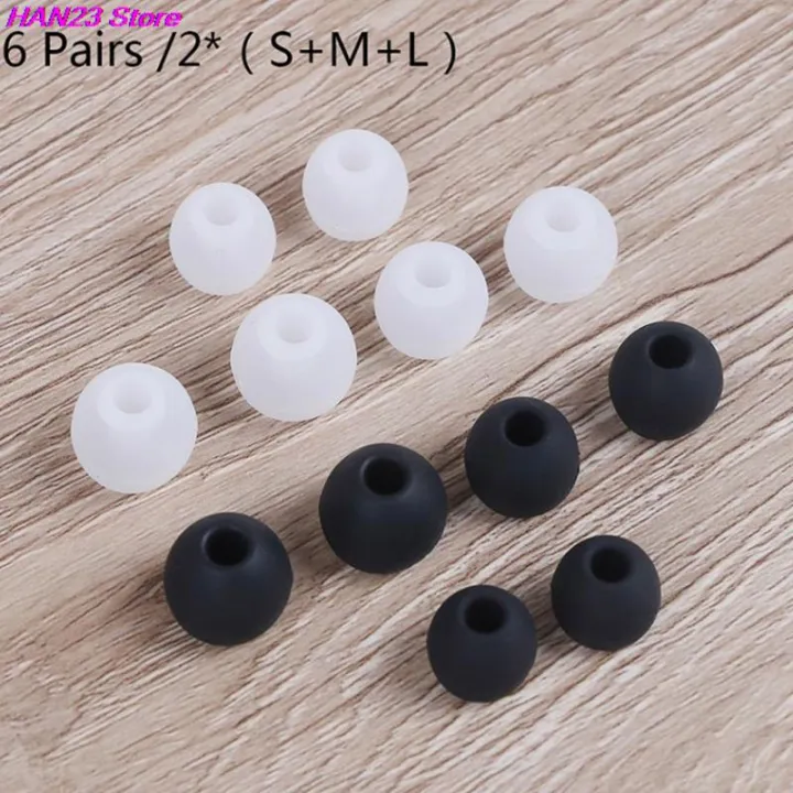 6%20Pairs%202*(S/M/L)%20White/black%20Soft%20Clear%20Silicone%20Replacement%20Eartips%20Earbuds%20Cushions%20Ear%20Pads%20Covers%20For%20Earphone%20Headphone%20-%20Image%202