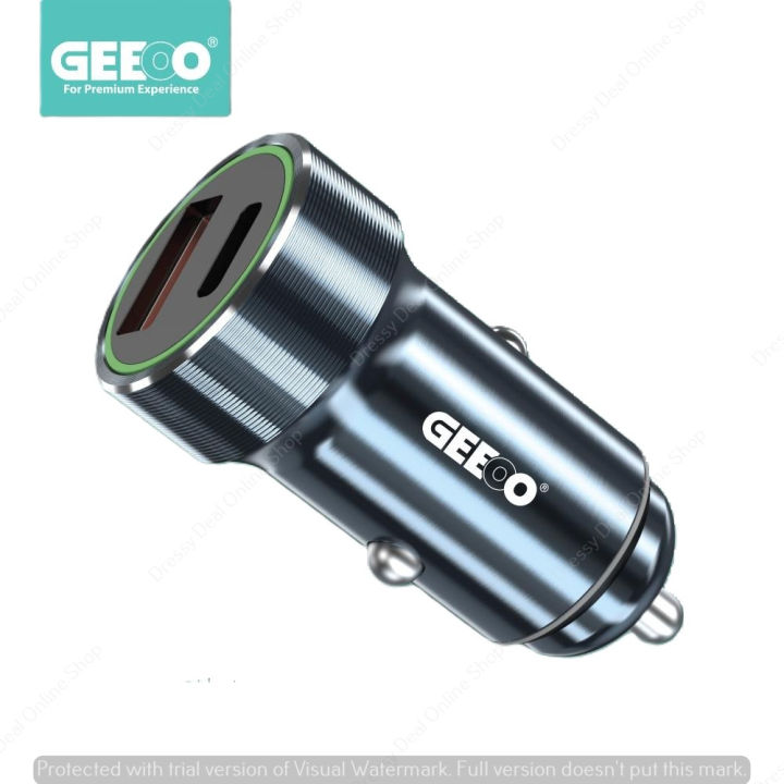 GEEOO%20CC13%20PD+USB%20Dual%20Port%20Super%20Fast%20Car%20Charger%2033Watt%20-%20Image%203