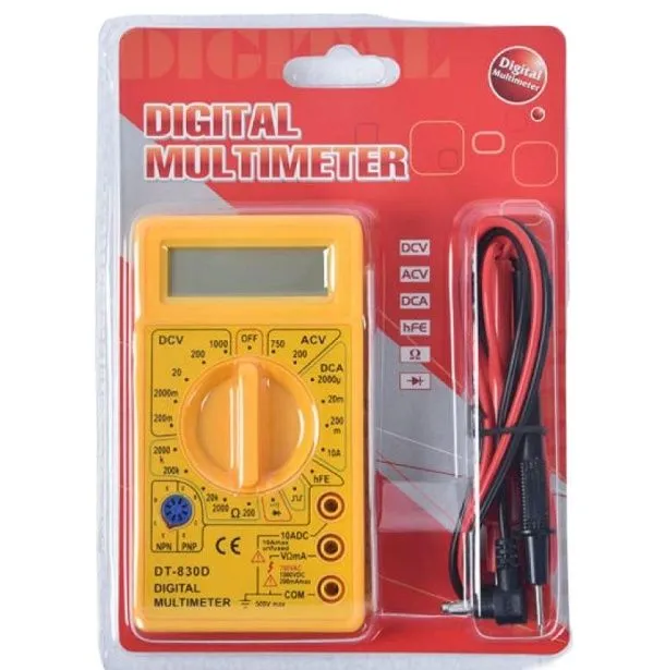 Multimeter Dter DT830D Digital Multimeter DC/AC Voltage Current/A Resistance/ ohm Test ...
