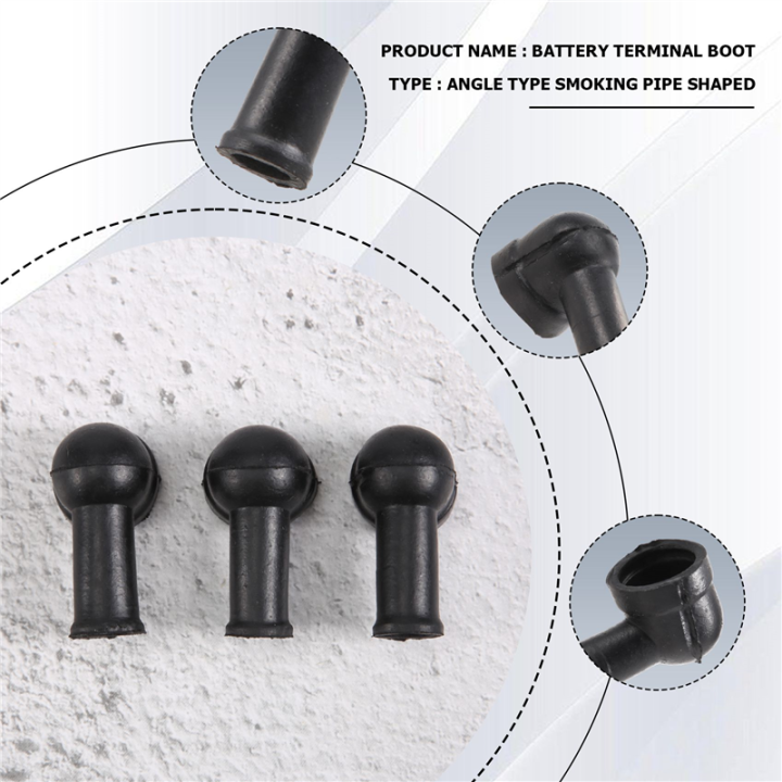 8%20Pcs%2015mm%20x%208mm%20Black%20PVC%20Battery%20Terminal%20Insulating%20Covers%20Boots%20-%20Image%203