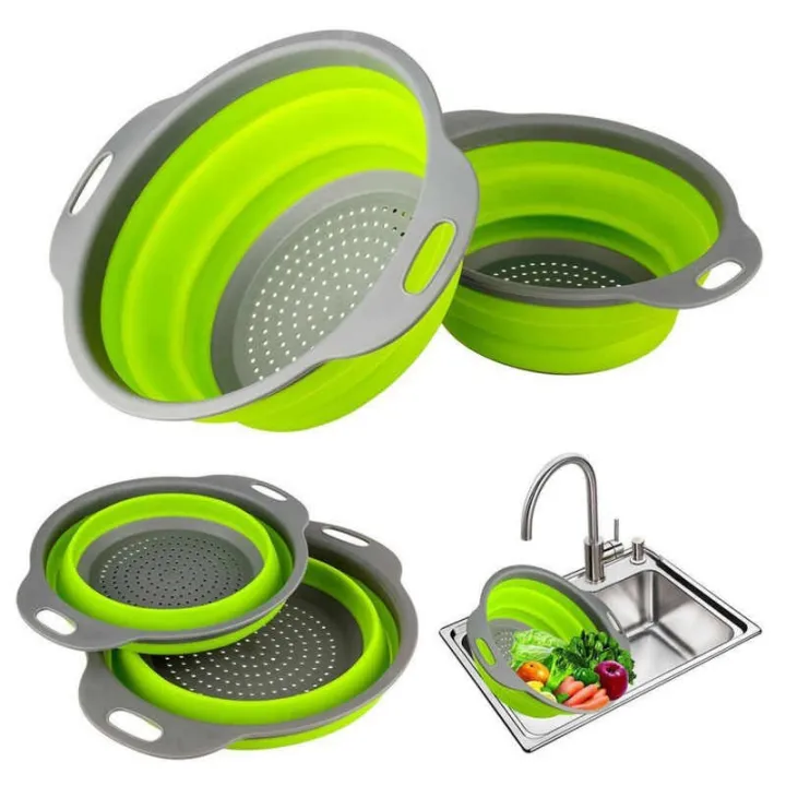 Collapsible%20Colander,%20Set%20Of%202%20Round%20Silicone%20Sink%20Kitchen%20Strainer%20Set%20Folding%20Water%20Filter%20Basket%20with%20Handles%20for%20Draining%20Pasta,%20Vegetable%20and%20Fruit%20-%20Image%204