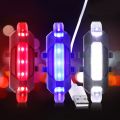 USB Rechargeable Rear Safety Bicycle Tail Light - White Red Blue - cycle accessories. 