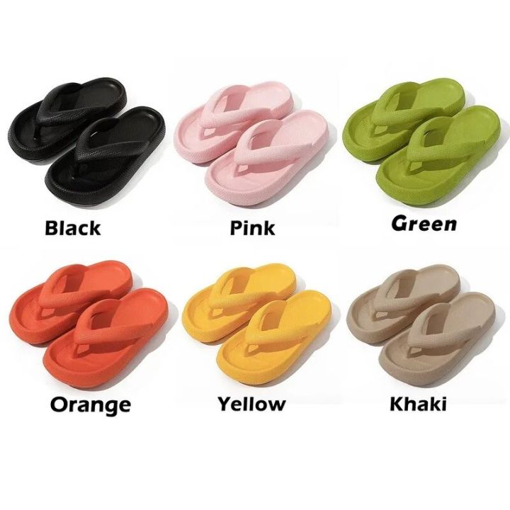 4.5cm%20Platform%20Summer%20Female%20Flipflop%20Beach%20Outdoor%20Sandals%20Soft%20Pillow%20Slippers%20Women%20Men%20Non-slip%20House%20Shoes%20Home%20Slides%20-%20Image%202