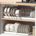home Pot Storage Rack Expandable Pan Shelf Organizer Pot Organizer For Baking Frying Rack Pans With 7 Adjustable Compartment. 