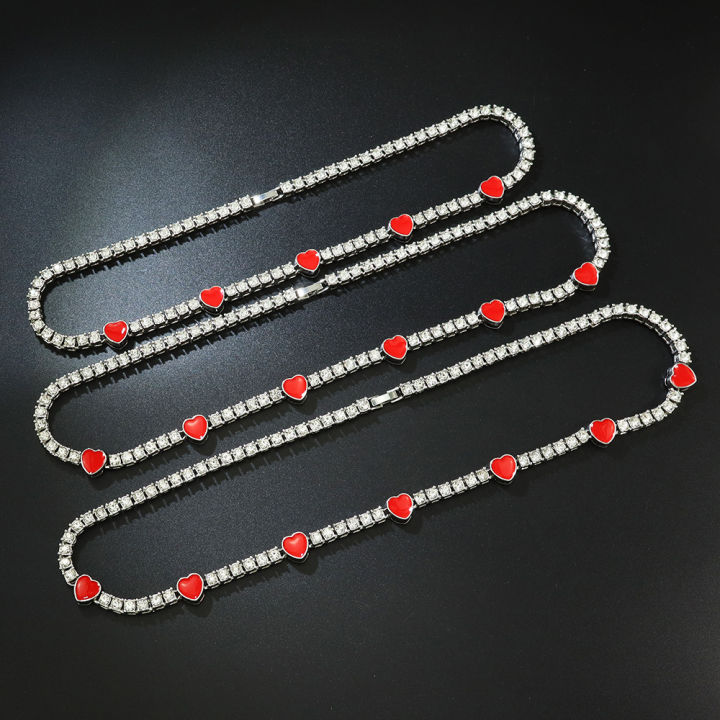 European%20and%20American%20cross-border%20ins%20style%20red%20dripping%20nectarine%20heart%20splicing%20single-row%20diamond%20tennis%20chain%20shiny%20cool%20full%20diamond%20love%20necklace%20-%20Image%202
