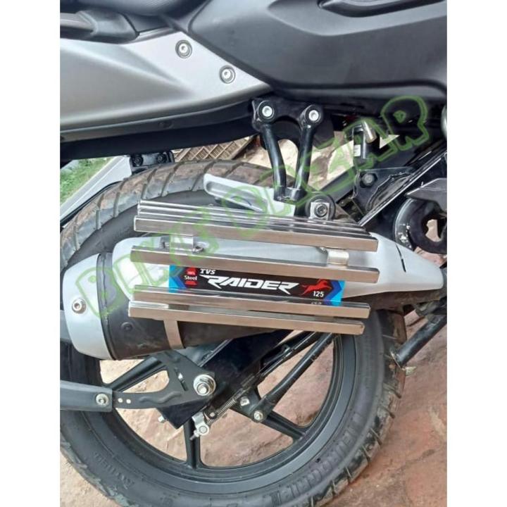 T.v.s Raider silencer guard stainless still box padani silencer cover