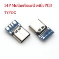 Haby Type C BREAKOUT Board Connector 14 Pin Female Sockets Type-C Welding Wire 4P With PCB Board Female Seat Charging Data Line Female Head Type C Mother Seat Adapters Type C Connector. 