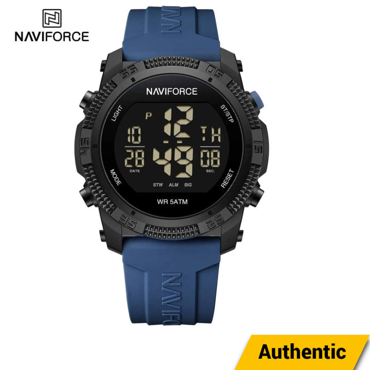 NAVIFORCE 7104 Men s Multi Function Digital Wristwatch With Date Day Waterproof Silicone Strap Top Brand Luxury Classic Fashion Sports Watch Blue Daraz .bd