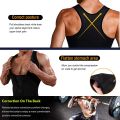 Men Neoprene Shapewear Tummy Control Girdle Corset Compression Shirt Tank Top Body Shaper with Zipper Slimming Undershirt.