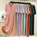 Modal Cotton plus Size Mom Nightdress Dress Pregnant Woman Feeding Nursing Homewear Women's Spring and Summer Maternity Pajamas. 