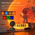 LED Astronaut Sunset Light Rainbow Projection Night Light USB Charging Touch Control for Bedroom and Game Room Decoration.