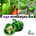 Premium Quality All Season Green Color Capsicum Seeds 22pics + Gift. 