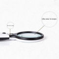Qiunery Magnifying Glass With Light, 3X Lighted Magnifying Glass, 3 Led White Lights Handheld Magnifying Glass, Illuminated Magnifier For Reading, Seniors, Jewelry.