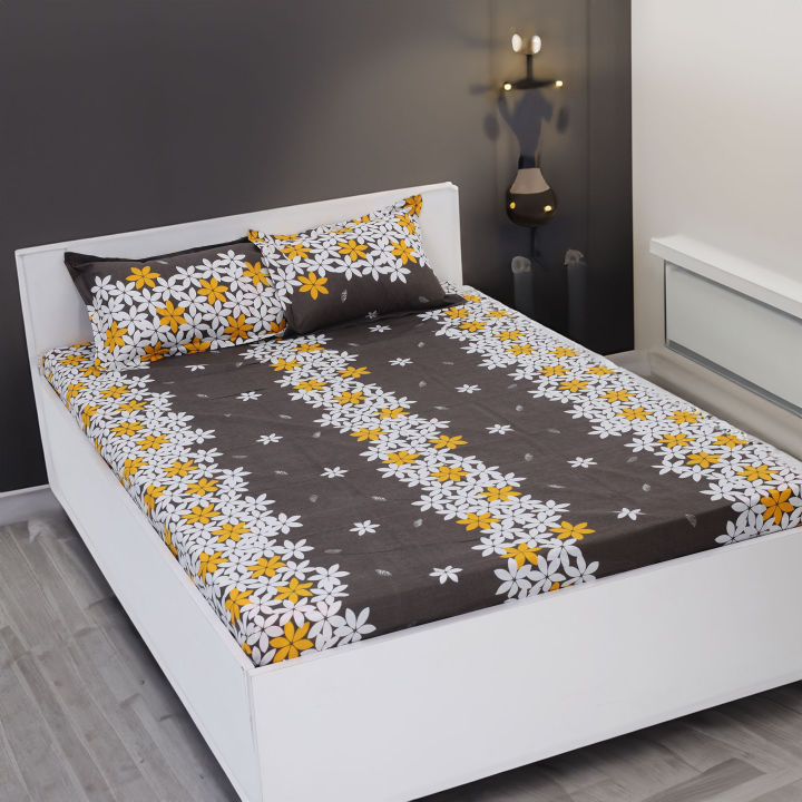 Digital%20Home%20Tex%20Cotton%208.5/7.5%20Feet%20Double%20Size%20Bedsheet%20With%20Two%20Pillow%20Covers%20-%20Image%202