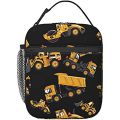 Road Roller Bulldozer Dumper Lunch Box Insulated Soft Bag Reusable Cooler Bag For Women Men Work Picnic Hiking. 
