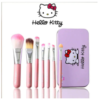 Hello Kitty Mini Makeup Brush Set of 7 Pieces - Pink