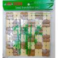 2PCS ~ Table Coasters Square Bamboo Placemat Heat Insulation Hollow Pad Desk Pot Cup Mat Table Mat Decorations Kitchen Accessory. 