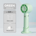 GAA Mini Handheld Fan Rechargeable electric Fans USB Strong Wind And Silent 5-Speed fan Adjustment Phone Holder. 