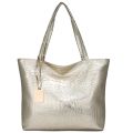 Fashion Casual Women Shoulder Bags Large Capacity Silver Gold Black Crocodile Handbag PU Leather Big Tote Bag Ladies Hand Bags. 