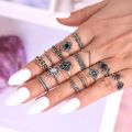 Trendy 15 Pcs/set Ring Set for Women New Collection/ Finger Rings for Girls Simple Stylish - Fashionable Silver Smart Retro Rings Set Birthday Gift for Women. 