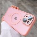 Original Pink Frosted Matte Magsafe Magnetic Candy Color Case for iPhone 15 14 13 12 11 Pro Max Plus Armor Transparent Cover. 