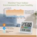 XIAOMI Miiiw Mute Temperature Humidity Clock Digital Hygrometer Alarm Clock Indoor Thermometer Humidity Monitor Smart Home with 3.34inch Huge LCD Screen. 