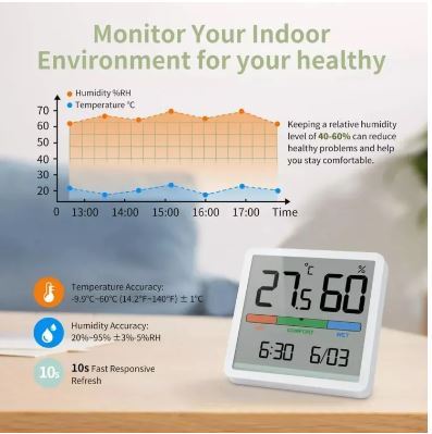 XIAOMI%20Miiiw%20Mute%20Temperature%20Humidity%20Clock%20Digital%20Hygrometer%20Alarm%20Clock%20Indoor%20Thermometer%20Humidity%20Monitor%20Smart%20Home%20with%203.34inch%20Huge%20LCD%20Screen%20-%20Image%202