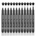 16 Pcs Superior Black Micro Fineliner Ink Pens Set | Ultra Fine Tip Drawing & Writing Pens. 