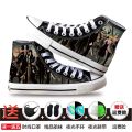 Anime Peripheral One Piece High-Top Canvas Shoes Luffy Zoro Ace Boys and Girls Children Graffiti Leisure Shoes. 