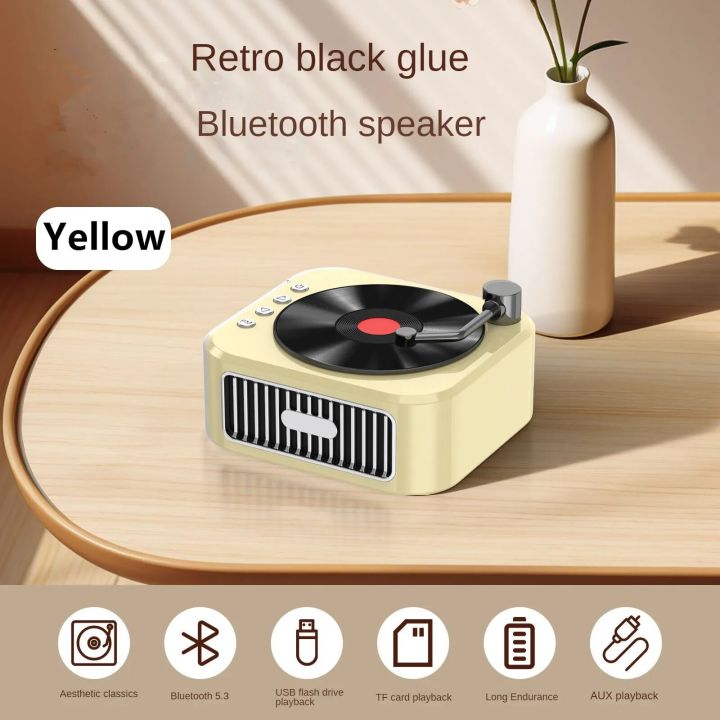 2024%20New%20Retro%20Vinyl%20Wireless%20Bluetooth%20Speaker%20Alarm%20Clock%20Small%20Record%20Player%20Portable%20High-quality%20Audio%20Home%20Smart%20Stereo%20-%20Image%207