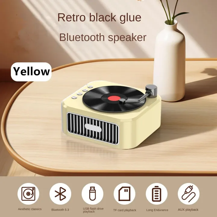 2024%20New%20Retro%20Vinyl%20Wireless%20Bluetooth%20Speaker%20Alarm%20Clock%20Small%20Record%20Player%20Portable%20High-quality%20Audio%20Home%20Smart%20Stereo%20-%20Image%207