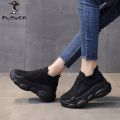 PLOVER Summer Mesh Breathable Clunky Sneakers Women 2024 New Casual Sports All-Match Platform Light Work Shoes.
