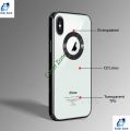 For Apple iPhone XS Max Transparent Electroplated Logo View Back Super Soft TPU CD Case Phone Back Cover. 