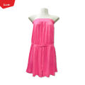 Women's Off Shoulder Drawstring Waist Cotton Tube Top Mini Dress From Levin.
