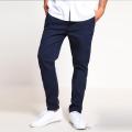 Slim-Fit Chino Gabardine Pants - Deep Blue. 