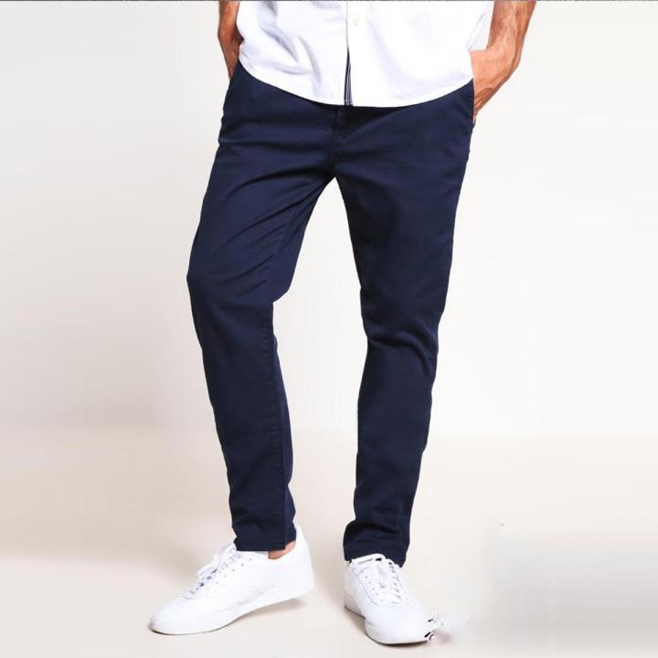 Slim-Fit Chino Gabardine Pants - Deep Blue